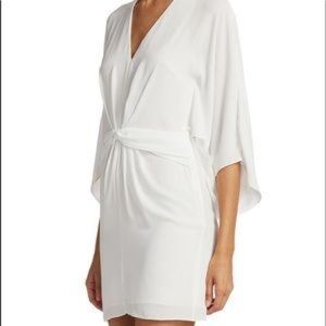 HALSTON NWT DRAPED TWIST DRESS SIZE:4 COLOR: CHALK